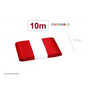 10m Pkg Taftband 50mm breit  - Farbwahl (Grundpreis € 0,35/m)
